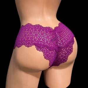 Victorias Secret Very Sexy Floral Lace Cheeky Panty Magenta Large